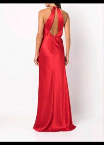 Michelle Mason pleat-detail halterneck gown