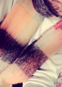 Cozy winter korean style Plaid Blanket Scarf