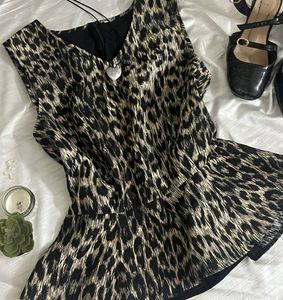 Leopard Print Peplum Top