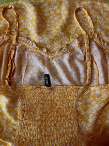 Yellow Flower Printed Dress