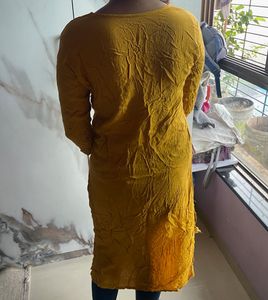 Yellow Embroidered Kurta