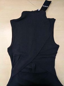 High Neck Front Cut-Out Playsuit