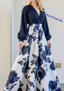Floral Print Dress Cowl Neckline