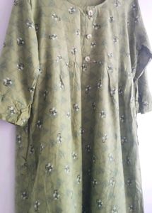 Vintage Green Print Anarkali Kurta