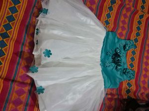 Flower Girl Dress - Teal & White