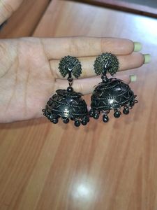Oxidized Jhumka Earrings