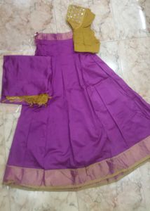 Purple & Gold Anarkali Dress