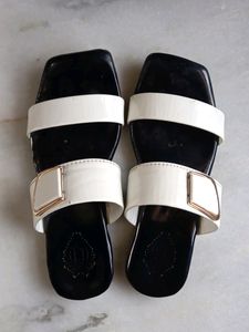white beautiful formal wear slippers