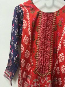 Red Printed Kurta Set