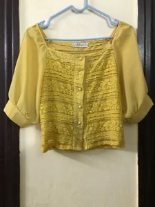 Yellow Lace Top Bust 34