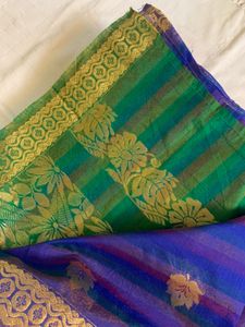 Blue Cotton Silk Saree