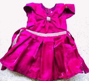 Pink Satin Bow Dress