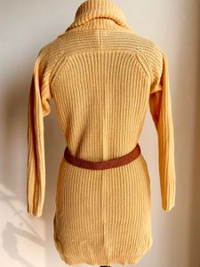 Yellow Knit Mini Dress