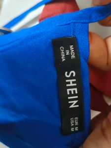Sale- Shein Scalloped Back Tulip Hem Blue Cami Top