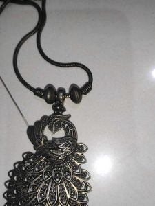 Navratri Peacock Pendant Necklace