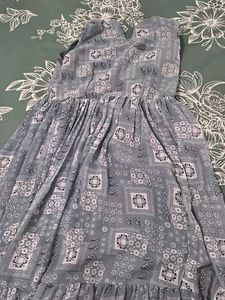Gray Paisley Maxi Dress