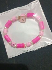 Beaded Bracelet with Heart Charm