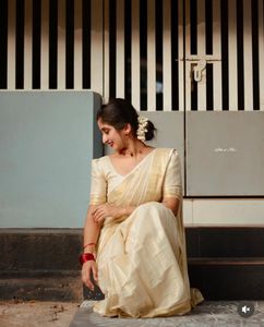 Ready-to-wear Tissue set saree and blouse ✨🤍