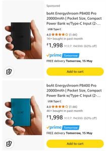 boAt 2000 mAh power bank+ Ivy Airdopes