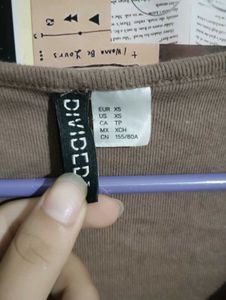 Cute Brown Crop Top from H&amp;M