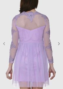 Lavender Lace Long Sleeve Dress