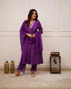 AC651 Pant Kurta Dupatta Purple 💜