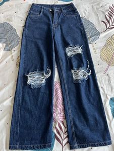 Ripped Wide Leg Jeans