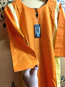 Stylish Orange &amp; Yellow Kurti