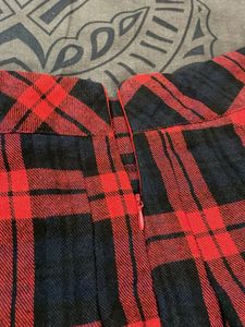Red Plaid Mini Skirt