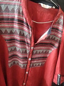 Red Boho Tunic Dress