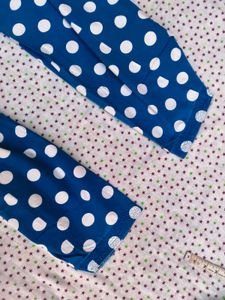 Blue Polka Dot Kurta Set