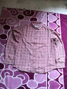 L Size Cotton Colour Check Shirt