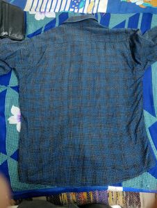 Vintage Blue Plaid Short Sleeve Shirt