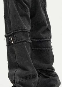 Distressed Black Denim Jeans