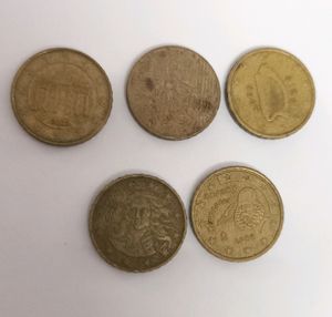 Euro Cents 5 Different Countries.