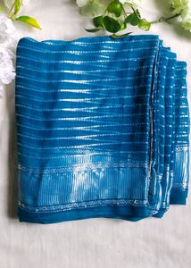 💙Beautiful Blue 💙 Chiffon Saree💙