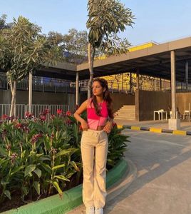 Trendy Pink Colorblocked Top