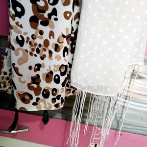 Scarves Set - Leopard &amp; White