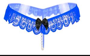 Lace Thong 3 Set - Blue, Red, Black