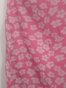 Pink Printed Front Slit Skirt