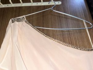 Designer peach One Shoulder Dress