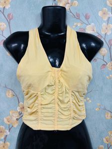 Butteryellow Halter Neck Top