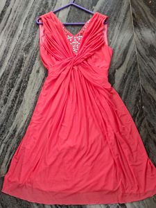 Sleeveless Coral Pink Formal Dress