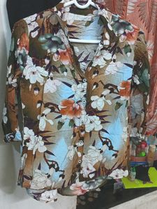 Floral Print Button-Down Shirt