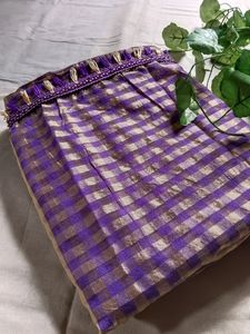 Purple &amp; Beige Saree Delivery Discount Available