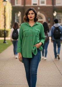 Vintage Green Button-Down