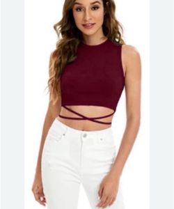 Cross Body Brown Tank Top