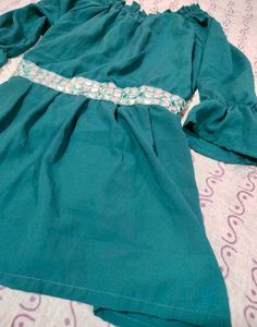 Chic Teal Off-Shoulder Dress