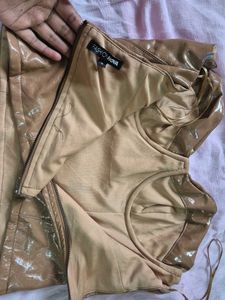 Shiny Nude Corset Top
