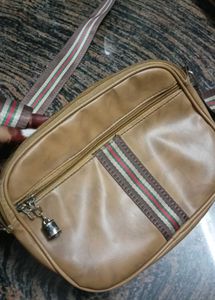 Brown Multishaded Sling Bag.